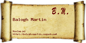 Balogh Martin névjegykártya