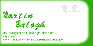 martin balogh business card